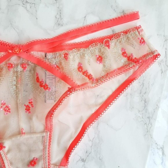 Nwt Victorias Secret Dream Angels Heart Embroidery Keyhole Cheekini Panty - Picture 5 of 9